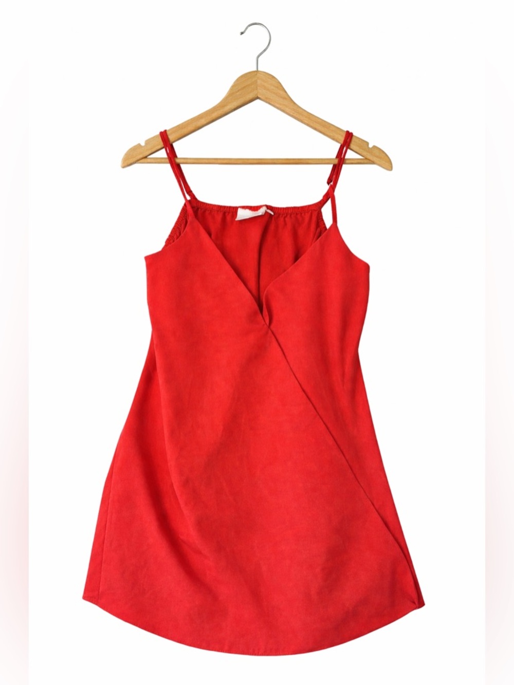 Women’s Red Wrap-Front Camisole Dress
